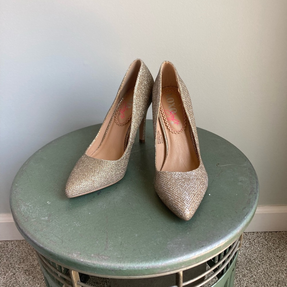 Champagne studded high heels